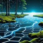 **Prompt:** A vivid conceptual illustration contrasting a 'Data Swamp' and a 'Data Lake'. On the left, a dark, chaotic digital swamp, filled with tangled, glowing data streams and fragmented, forgotten information, resembling discarded electronic waste, with a sense of overwhelm. On the right, a pristine, clear 'Data Lake' with neatly organized, crystalline data blocks flowing smoothly, illuminated by clear metadata pathways and a visible, guiding light. A professional figure confidently navigates the organized lake with a digital map, symbolizing data governance and discovery. The overall aesthetic is high-tech, clean, and highlights the transition from chaos to order.