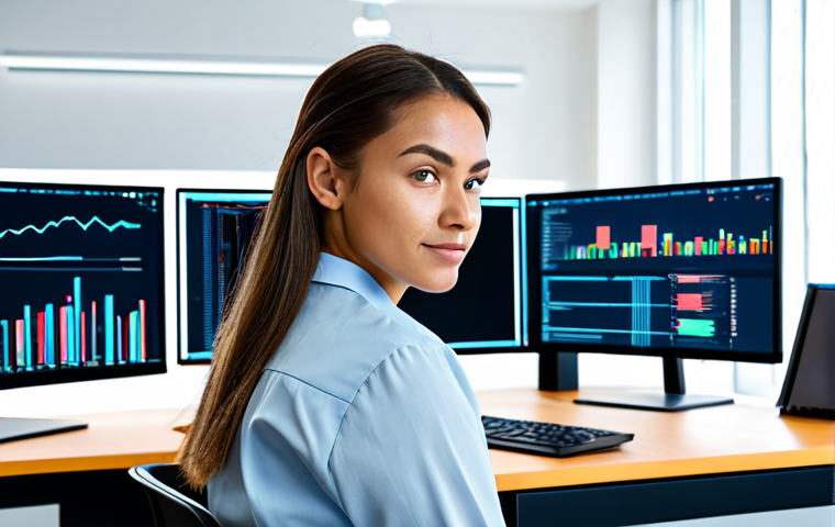 Serverless Data Processing**
"A data engineer in a modern, brightly lit office, working at a clean desk with multiple monitors displaying code and data visualizations. Serverless function icons float subtly in the background, symbolizing efficient data processing. She is wearing professional attire - a modest blouse and slacks. Appropriate content, safe for work, fully clothed, professional setting, perfect anatomy, correct proportions, natural pose, high quality rendering."
**