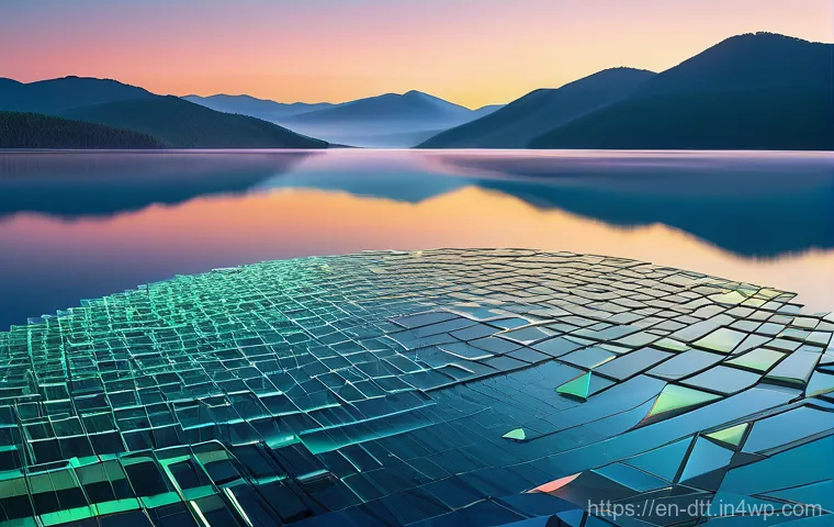 데이터 레이크 아키텍처의 주요 요소 - **Prompt:** A hyperrealistic and ethereal scene depicting a grand, tranquil data lake at dawn. The v...