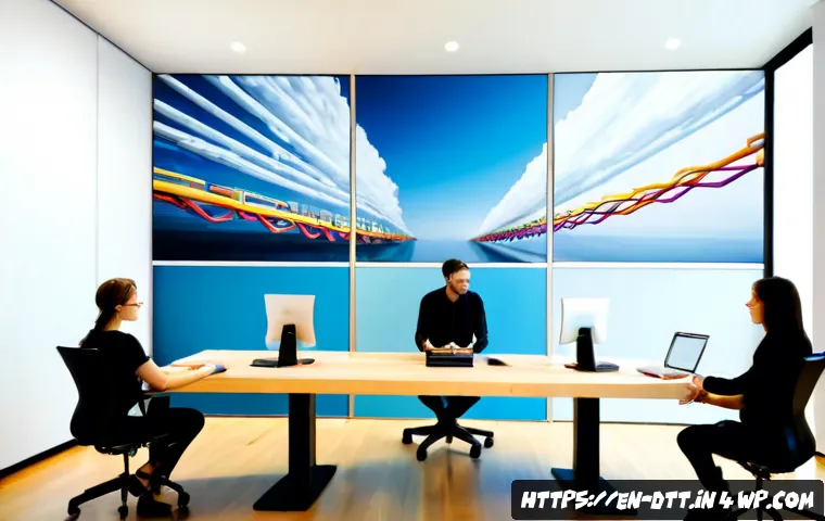 데이터 레이크 아키텍처 설계에서의 유연성 확보 방법 - Photorealistic modern data engineering workspace, senior cloud architect reviewing a flexible data l...